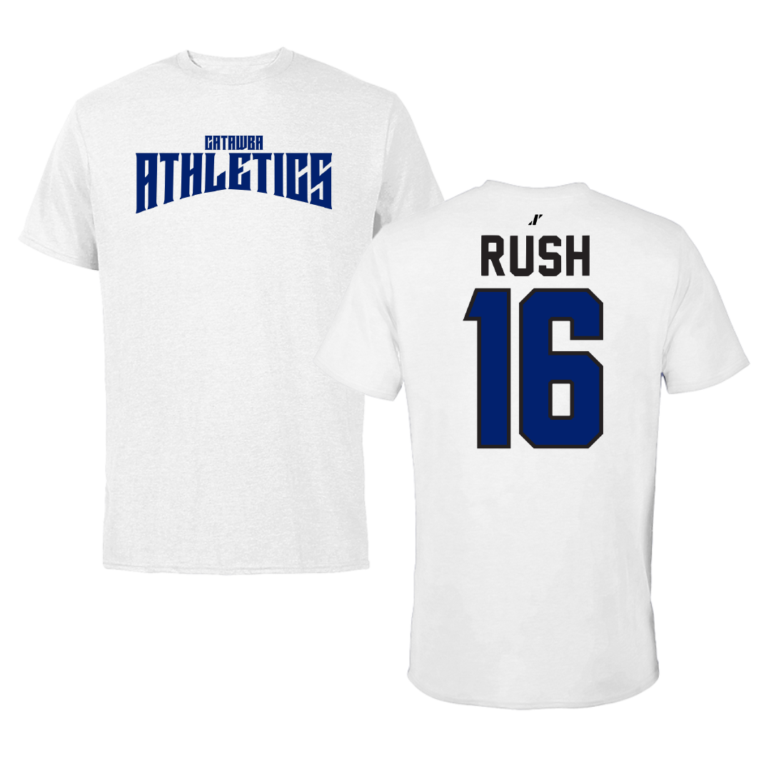 Catawba College Soccer White Classic Performance Tee - #16 Avery Rush