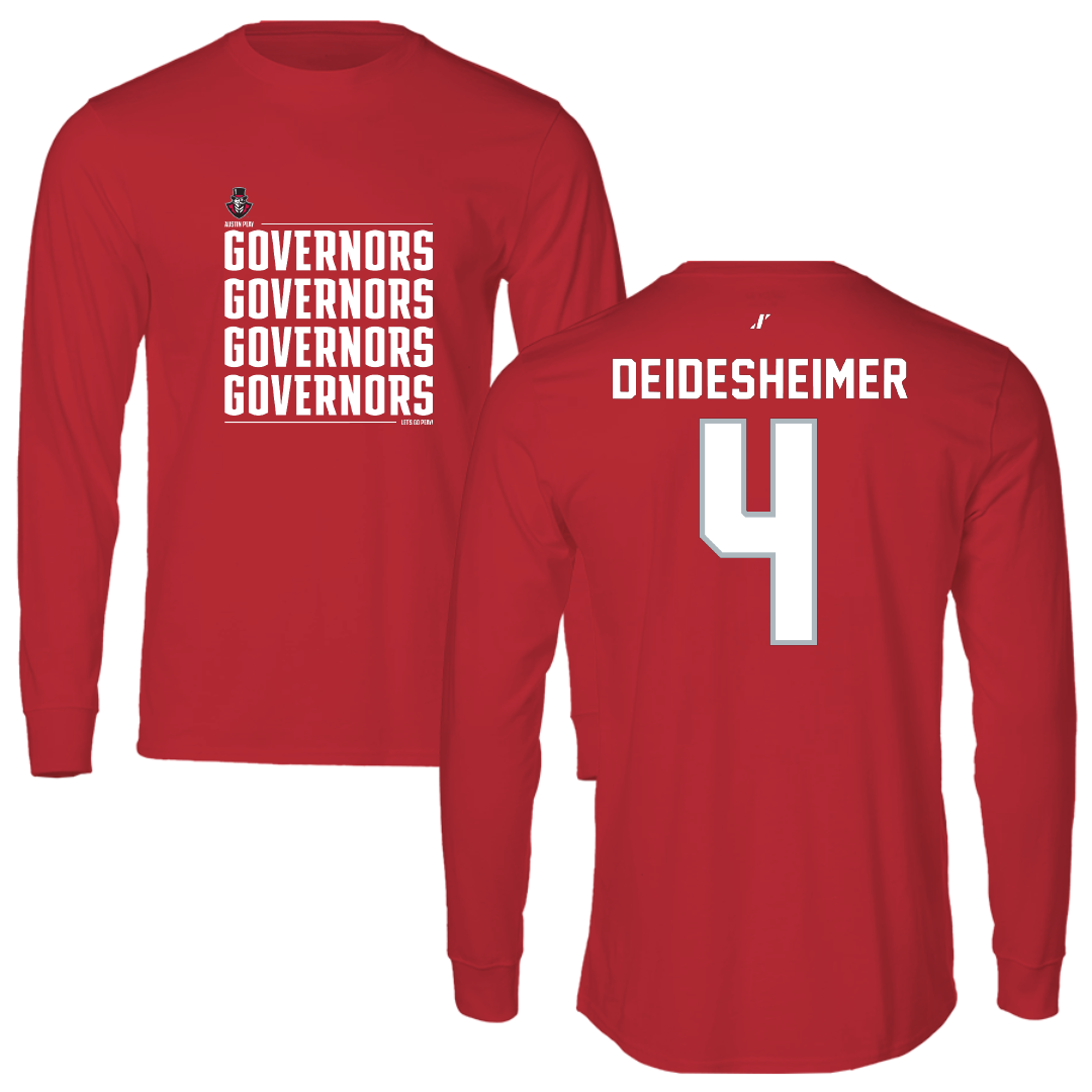 Austin Peay State University Beach Volleyball Red General Performance Long Sleeve - #4 Payton Deidesheimer