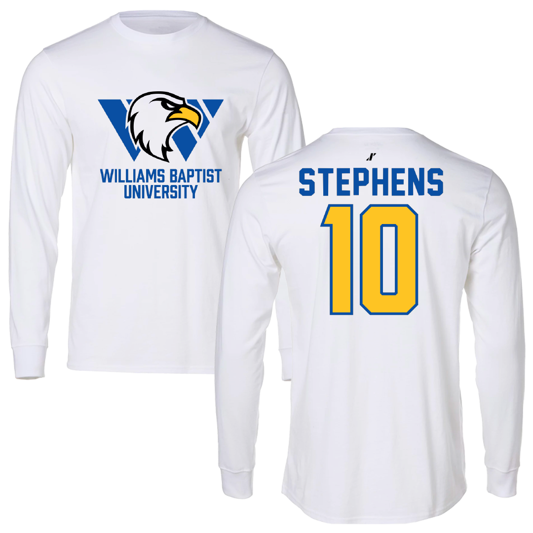 Williams Baptist University Baseball White Long Sleeve - #10 Davis Stephens