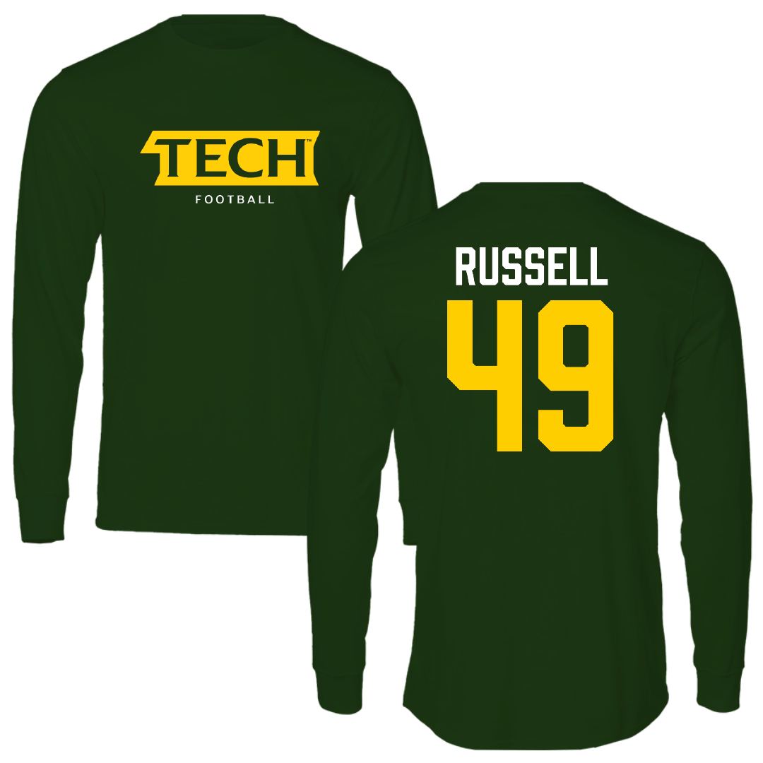 Arkansas Tech University Football Forest Green Long Sleeve - #49 Ronald Russell