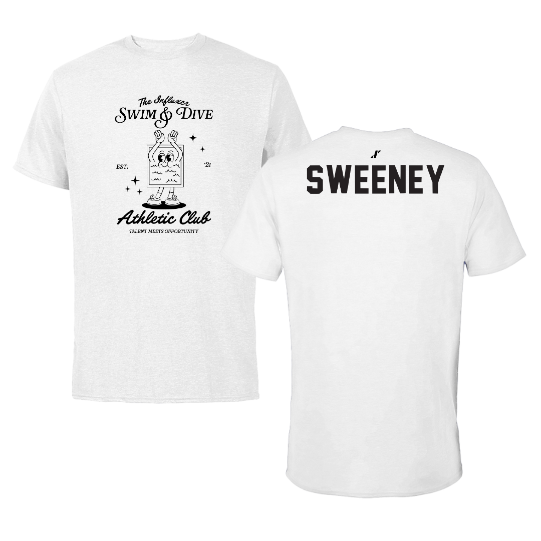 Swimming & Diving White Influxer Athletic Club Tee - Gracie Sweeney