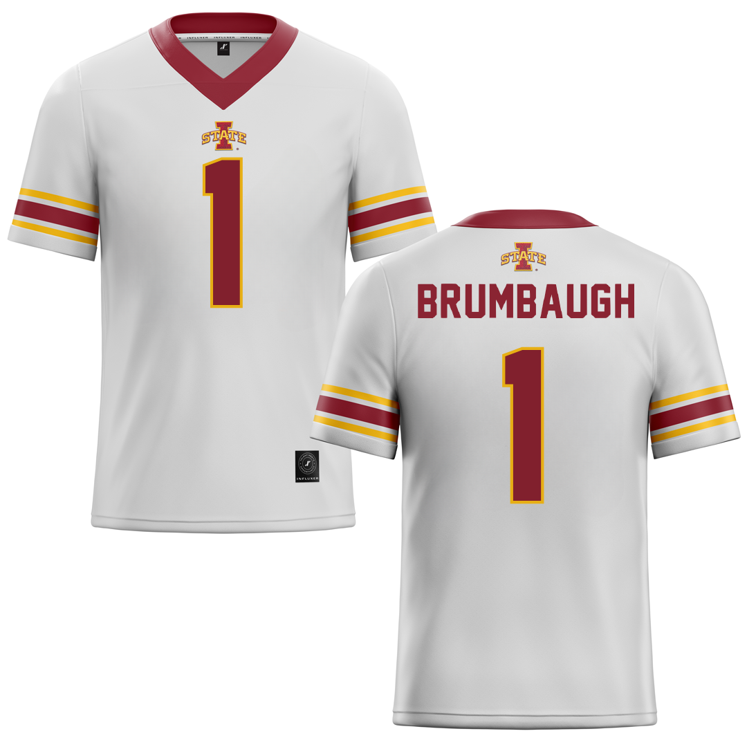 Iowa State University White Football Jersey - Jadan Brumbaugh