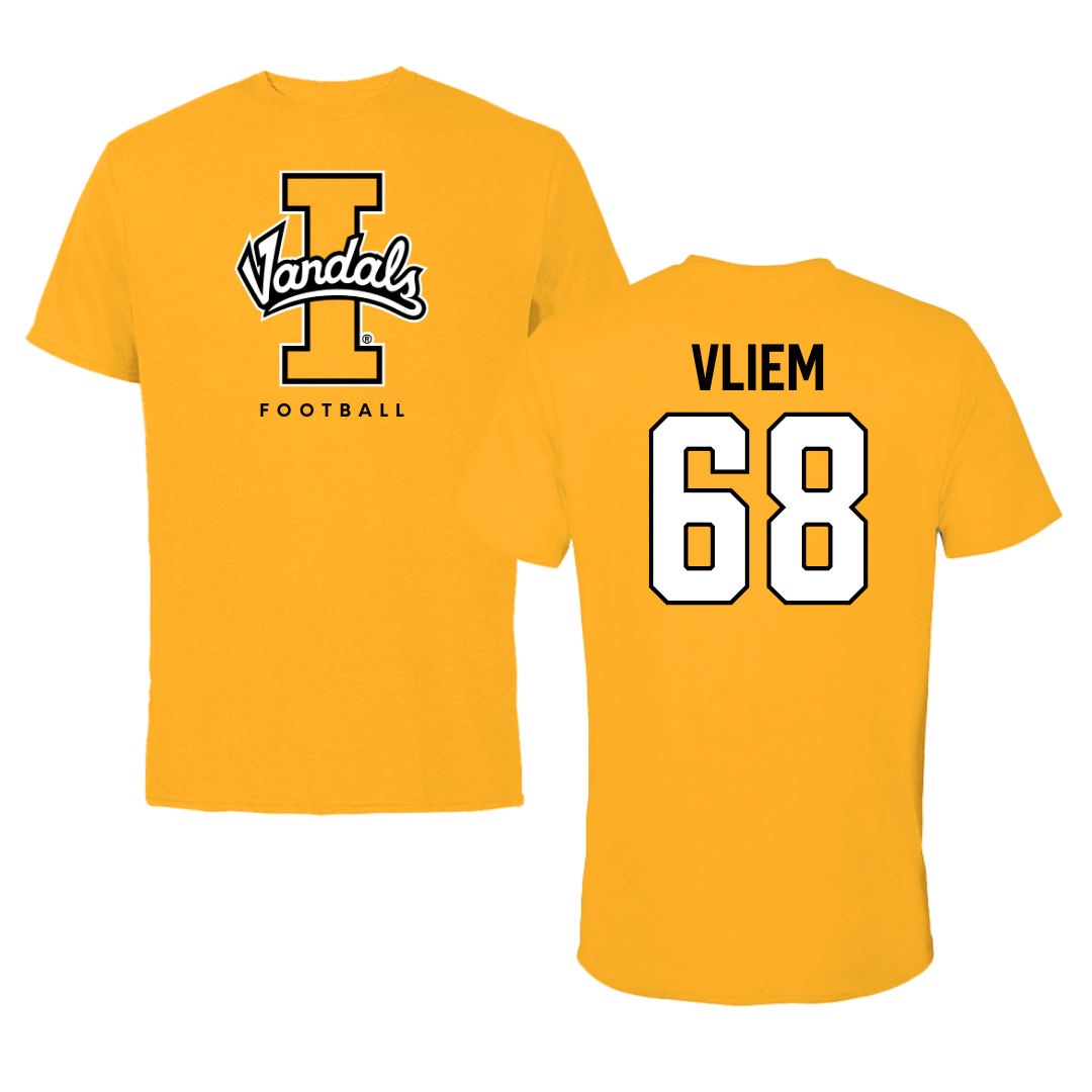 University of Idaho Football Gold Tee - #68 Charlie Vliem