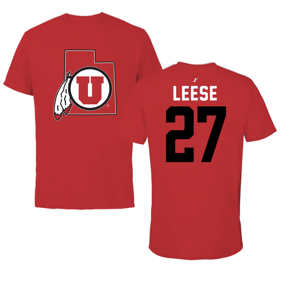 University of Utah Lacrosse Red State Tee - #27 Will Leese