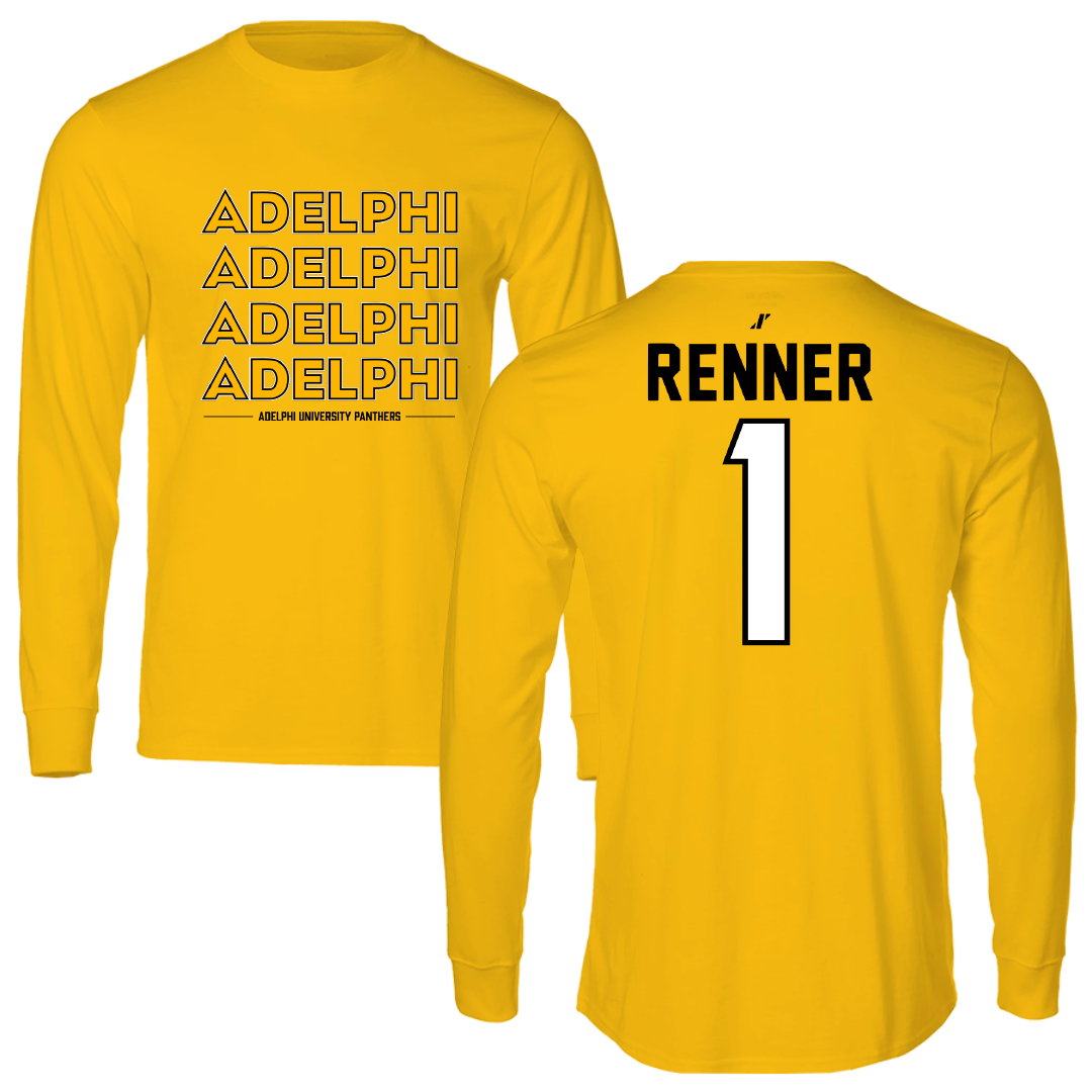 Adelphi University Lacrosse Gold General Long Sleeve - #1 Dylan Renner