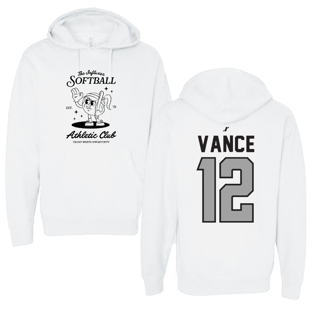 Softball White Influxer Athletic Club Hoodie - #12 Halee Vance