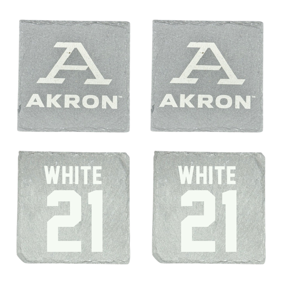 University of Akron Football Stone Coaster (4 Pack)  - #21 Catrell White