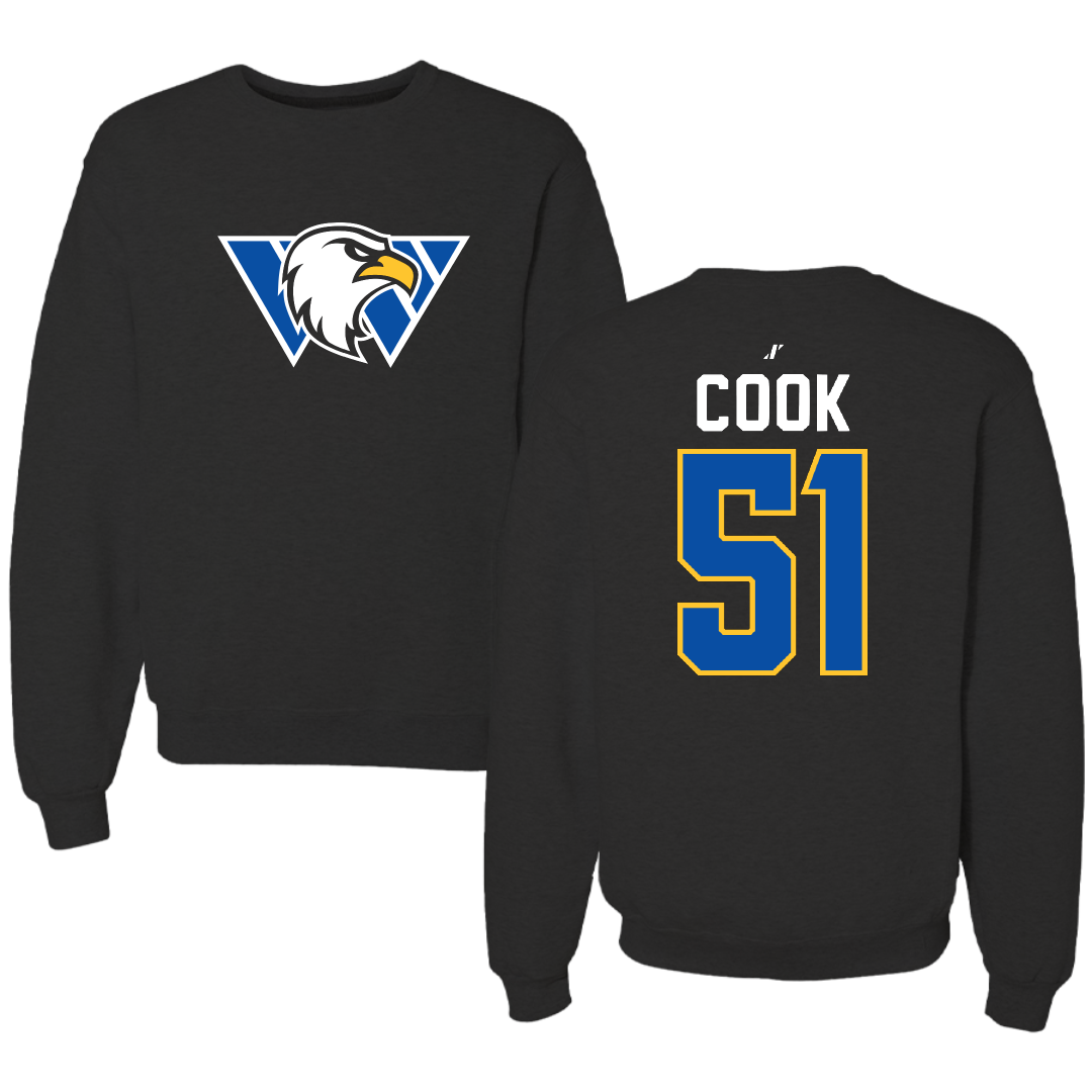 Williams Baptist University Baseball Black Crewneck - #51 Parker Cook