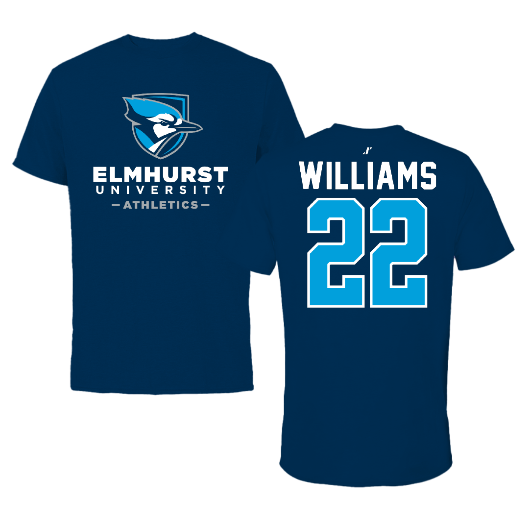 Elmhurst University Basketball Navy Performance Tee - #22 Jeffrey Williams