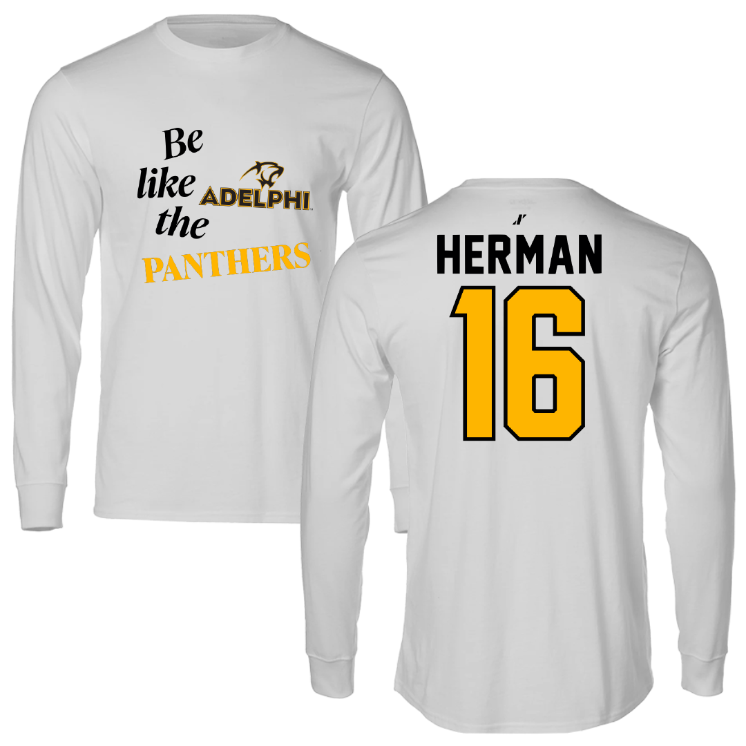 Adelphi University Soccer Light Gray Be Like Us Performance Long Sleeve - #16 Ryan Herman