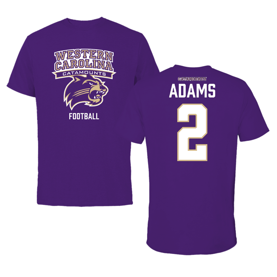 Western Carolina University Football Purple Performance Tee - #2 Branson Adams