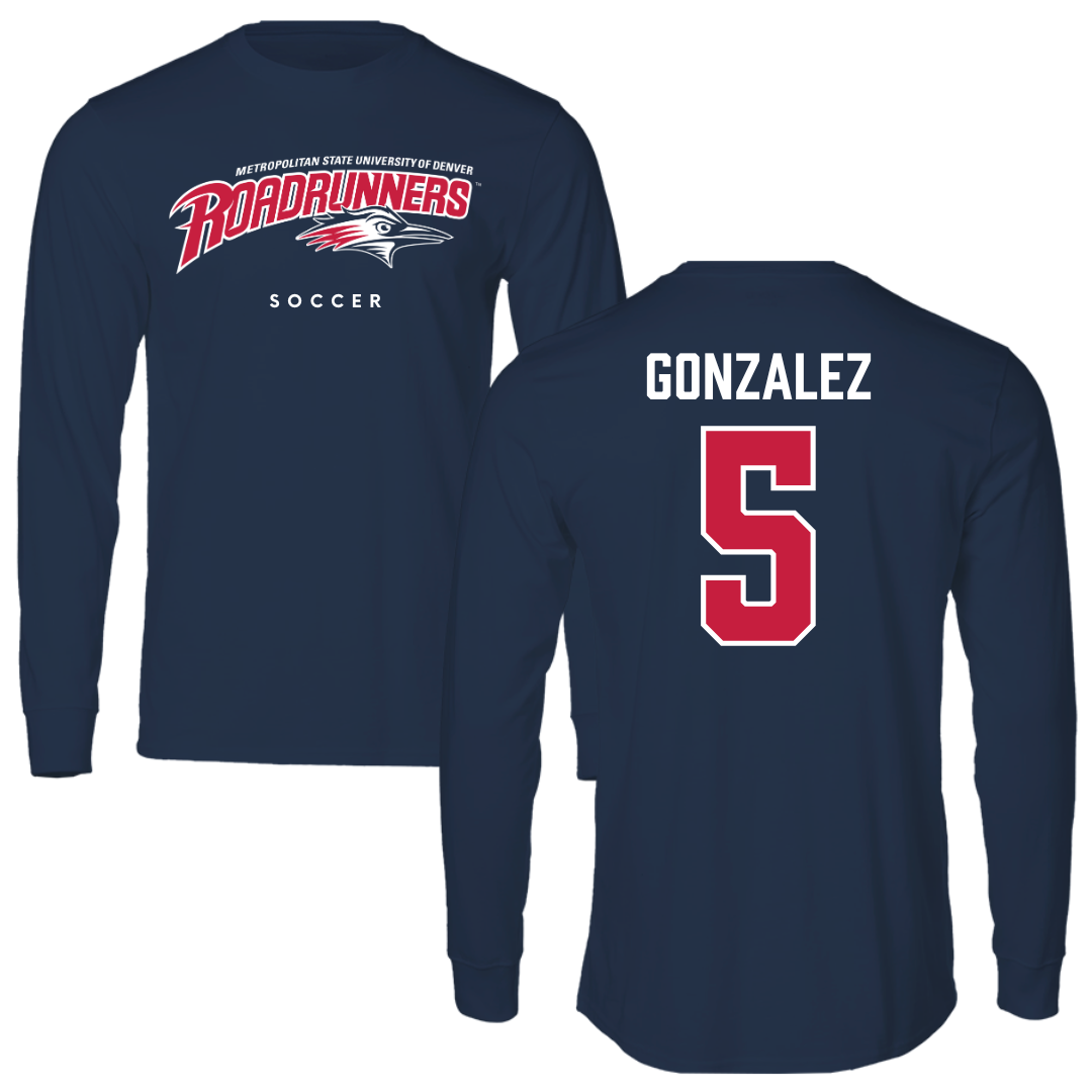Metropolitan State University of Denver Soccer Navy Performance Long Sleeve - #5 Meg Gonzalez