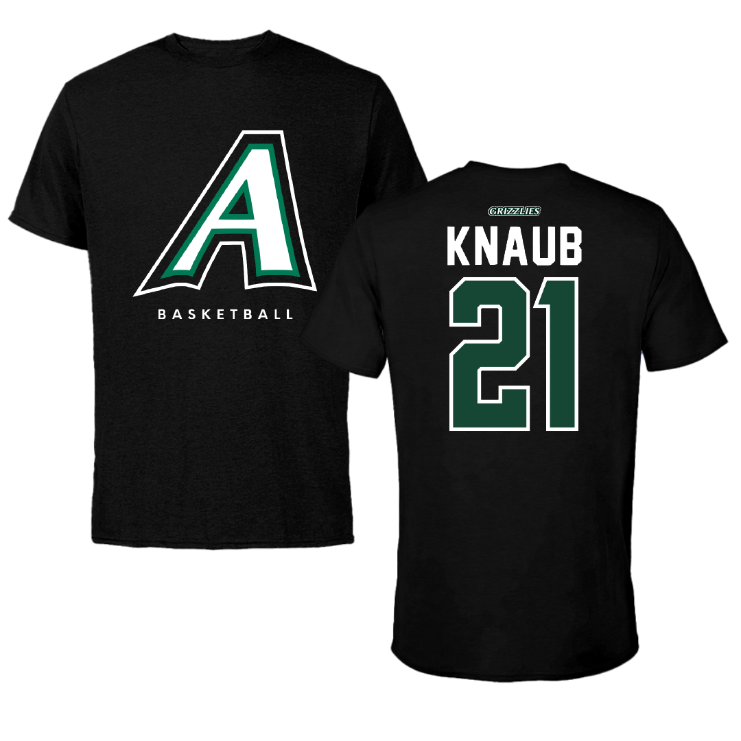 Adams State University Basketball Black Block Tee - #21 Michael Knaub