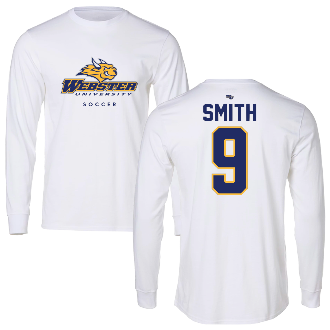 Webster University Soccer White Performance Long Sleeve - #9 Mia Smith
