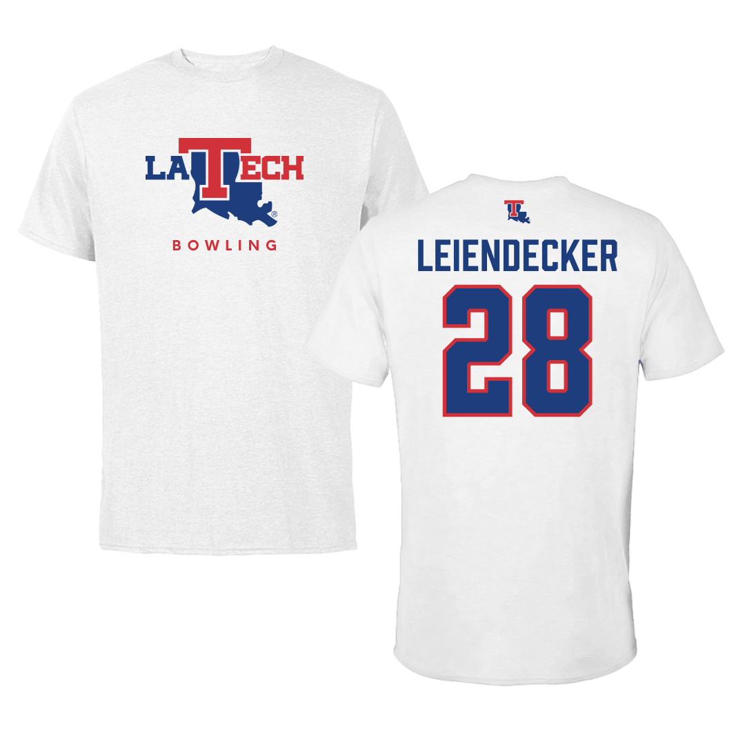 Louisiana Tech University Bowling White Performance Tee - #28 Abbie Leiendecker