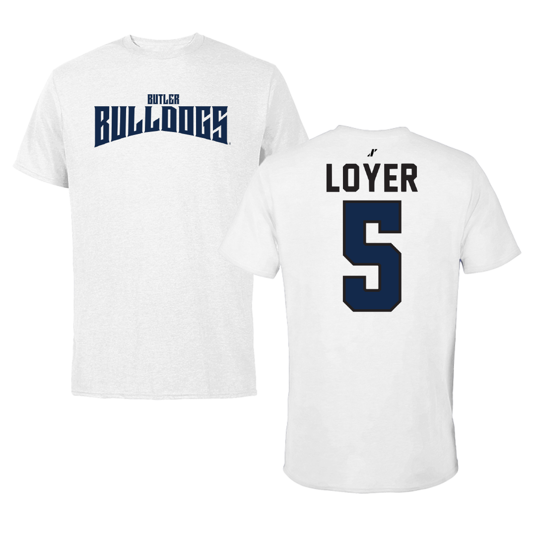 Butler University Volleyball White Classic Tee - #5 Jersey Loyer