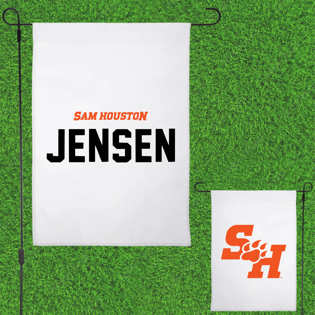 Sam Houston State University TF and XC White Garden Flag - Harley Jensen