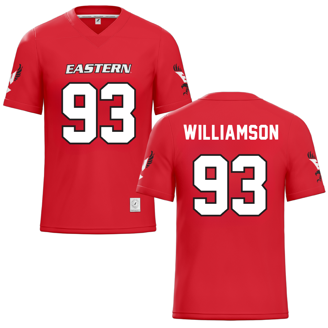 Eastern Washington University Red Football Jersey - #93 Ethan Williamson
