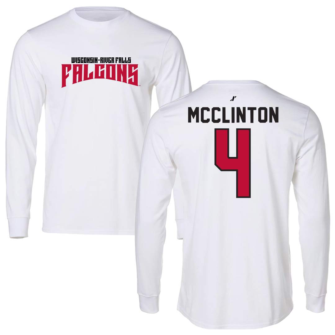 University of Wisconsin-River Falls Soccer White Classic Performance Long Sleeve - #4 Aliviah McClinton