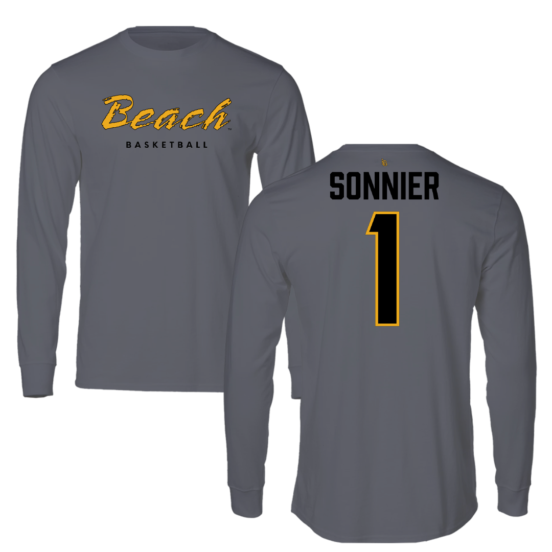 Long Beach State University Basketball Gray Long Sleeve - #1 Lovely Sonnier