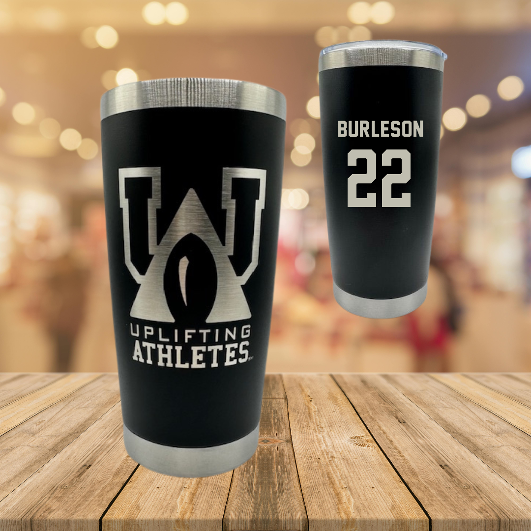 East Tennessee State University Soccer Black Uplifting Athletes Stainless Steel Tumbler - #22 Megan Burleson