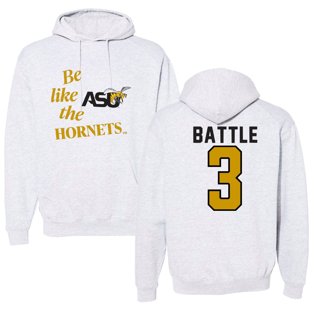 Alabama State University Volleyball Light Gray Be Like Us Hoodie - #3 Norielle Battle