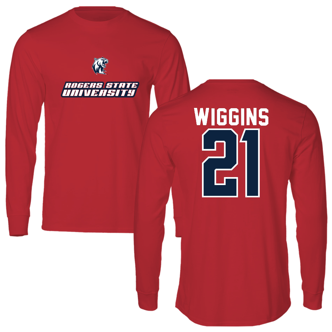 Rogers State University Basketball Red Long Sleeve - #21 Jaiana Wiggins