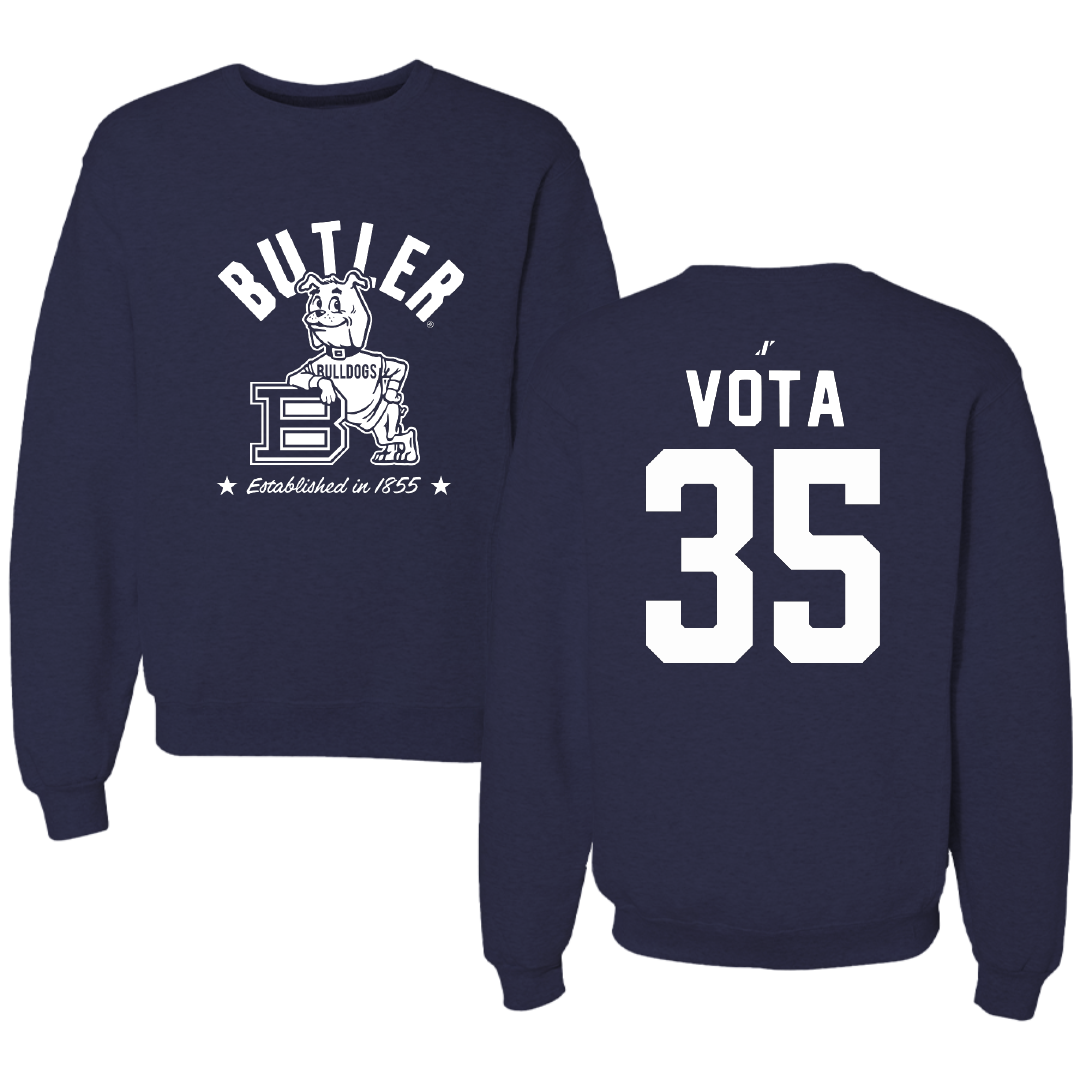 Butler University Baseball Navy General Crewneck - #35 Cade Vota