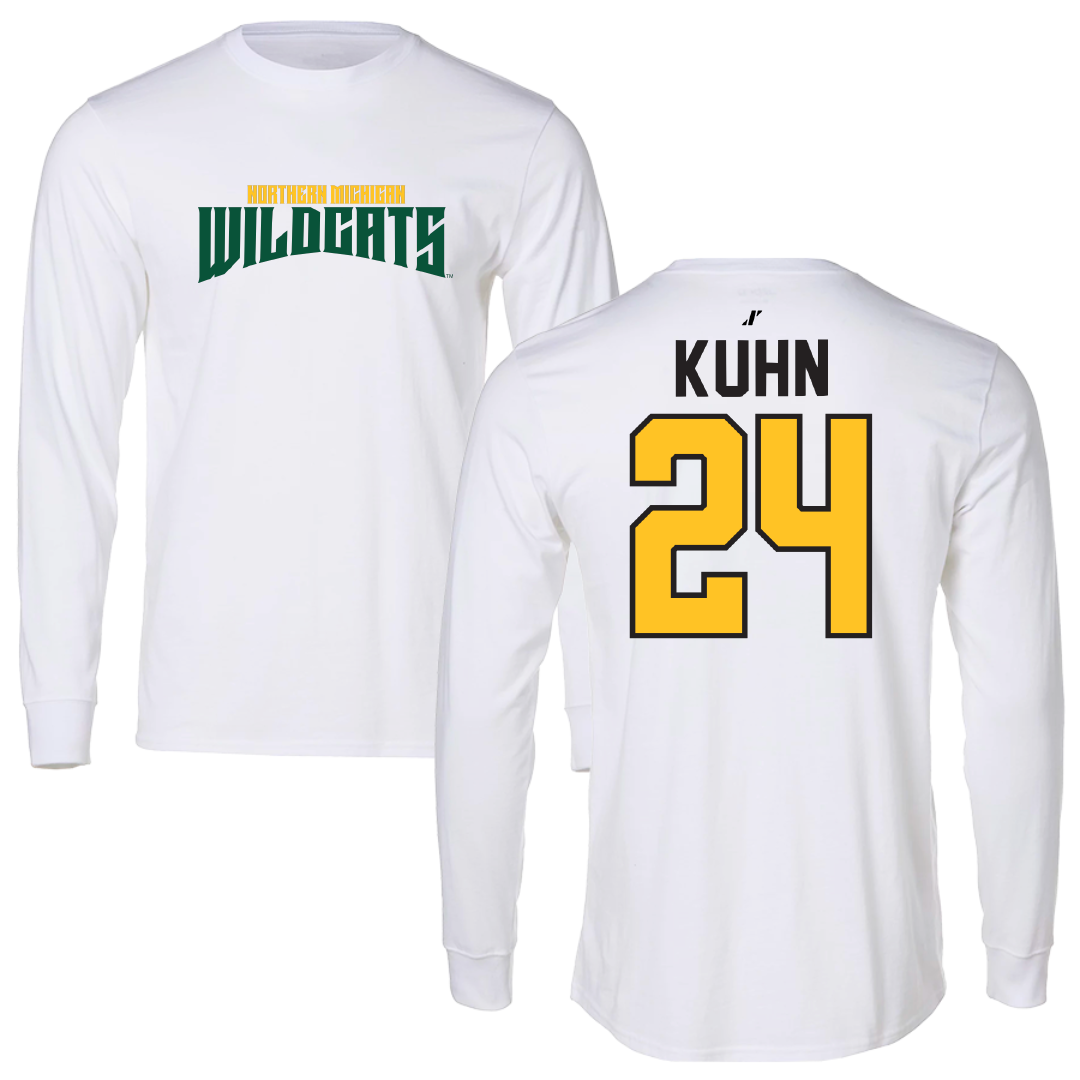 Northern Michigan University Basketball White Classic Performance Long Sleeve - #24 Makaylee Kuhn