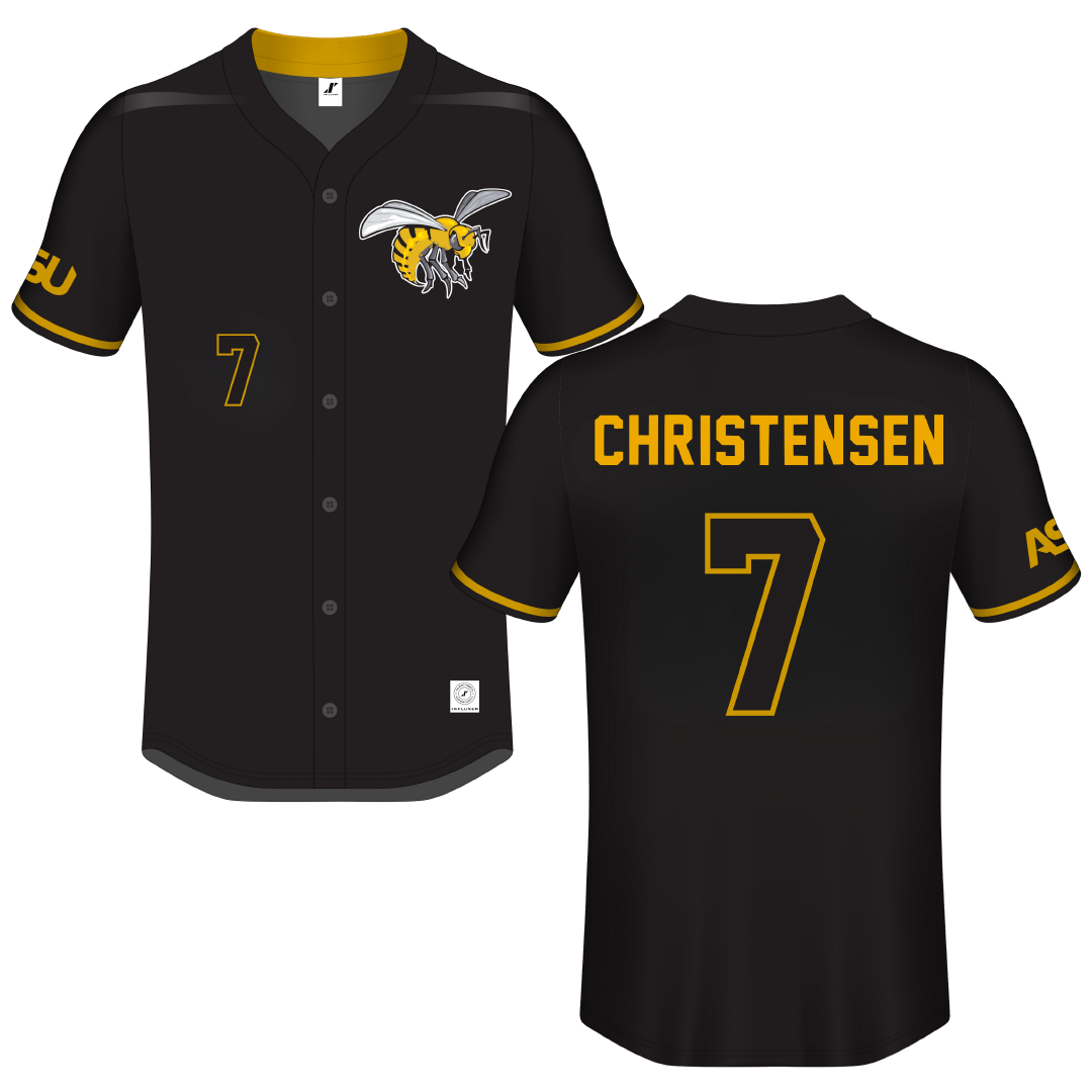 Alabama State University Black Button-Down Jersey - #7 Jax Christensen