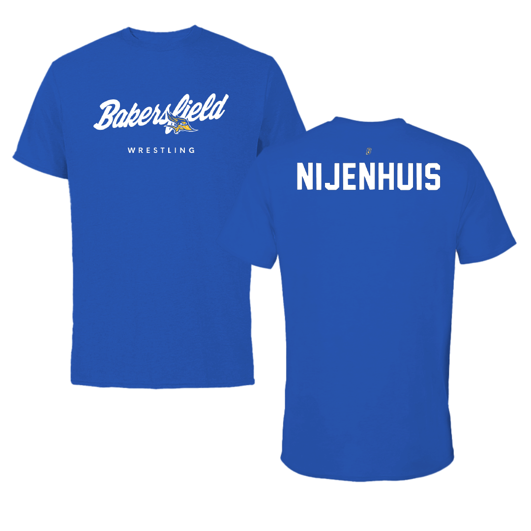 California State University-Bakersfield Wrestling Blue Performance Tee - Gerrit Nijenhuis