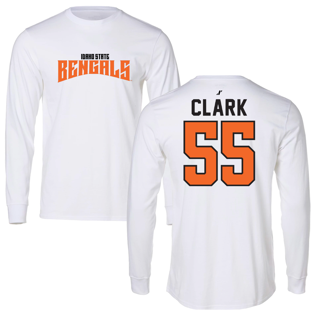 Idaho State University Football White Classic Performance Long Sleeve - #55 Gunnar Clark