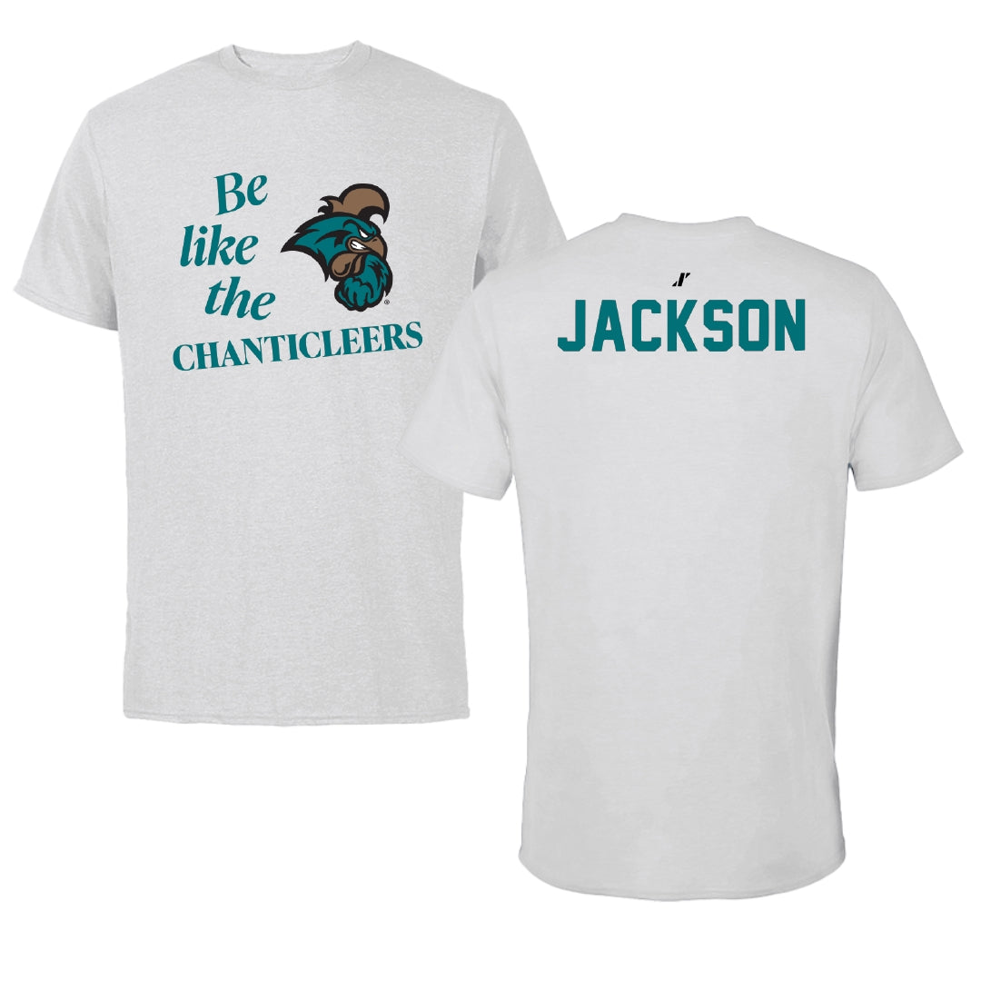 Coastal Carolina University TF and XC Light Gray Be Like Us Tee - Jaavier Jackson