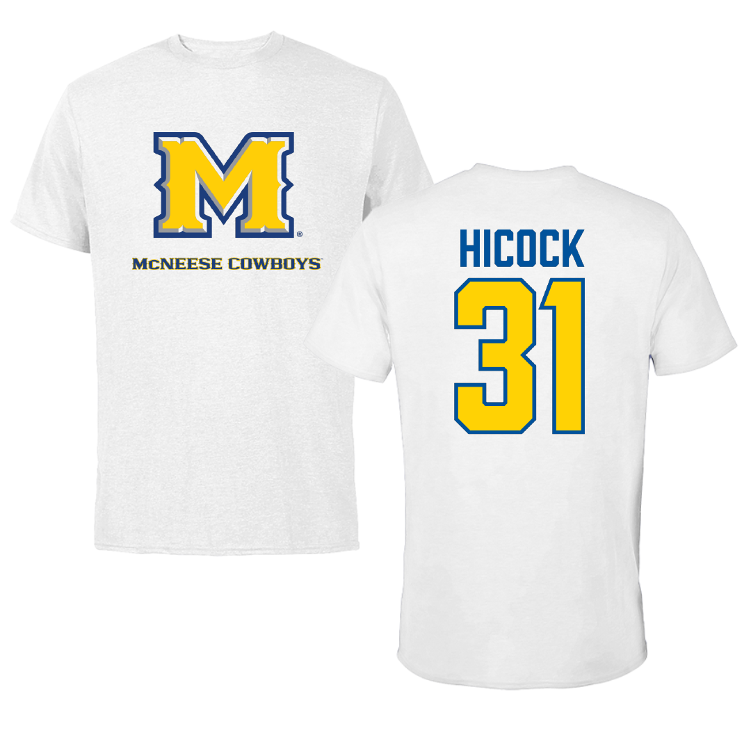 McNeese State University Soccer White Tee - #31 Riley Hicock