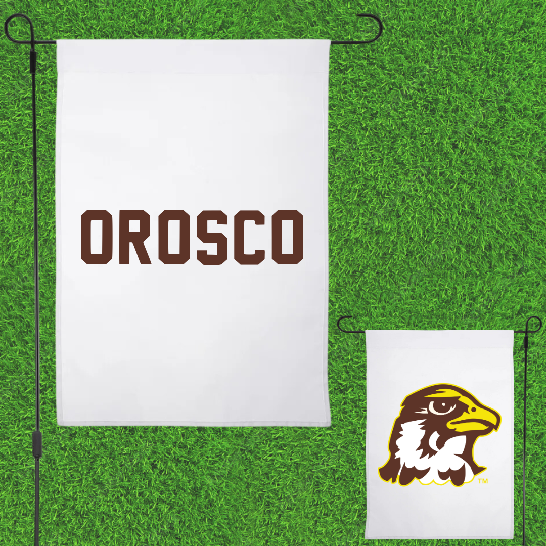 Quincy University Wrestling White Garden Flag - Gabriel Orosco