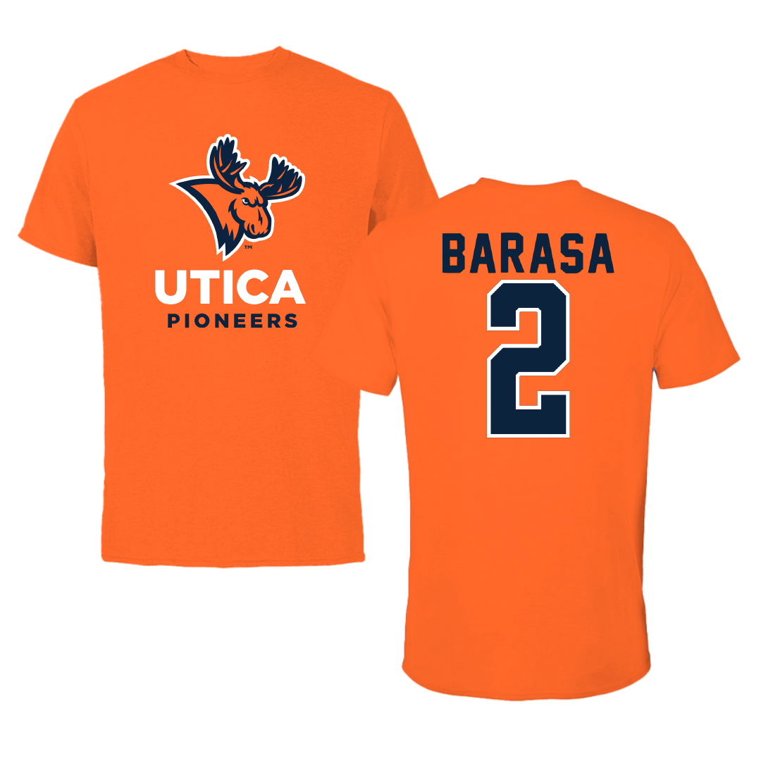 Utica University Basketball Orange Tee - #2 Griffin Barasa