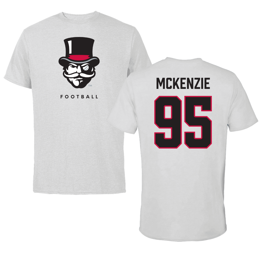 Austin Peay State University Football Gray Mascot Tee - #95 Elon McKenzie