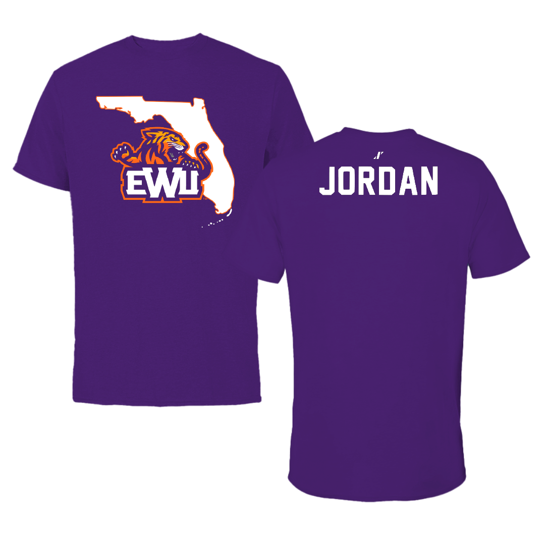 Edward Waters University Cheer Purple State Tee - Cambria Jordan