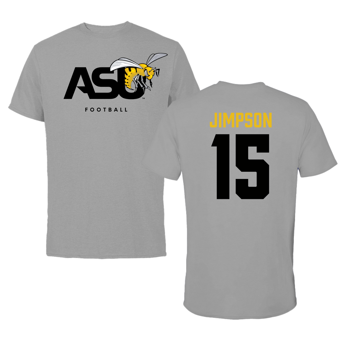 Alabama State University Football Dark Gray Tee - #15 Zuriel Jimpson