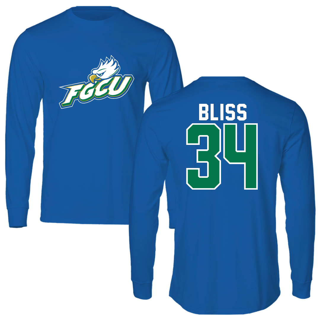 Florida Gulf Coast University Soccer Blue Performance Long Sleeve - #34 Camryn Bliss