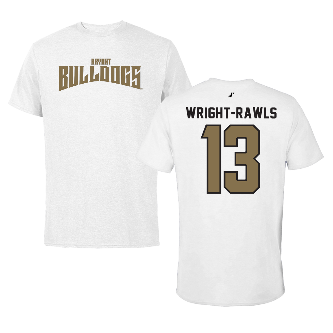 Bryant University Football White Classic Performance Tee - #13 Taylor Wright-Rawls