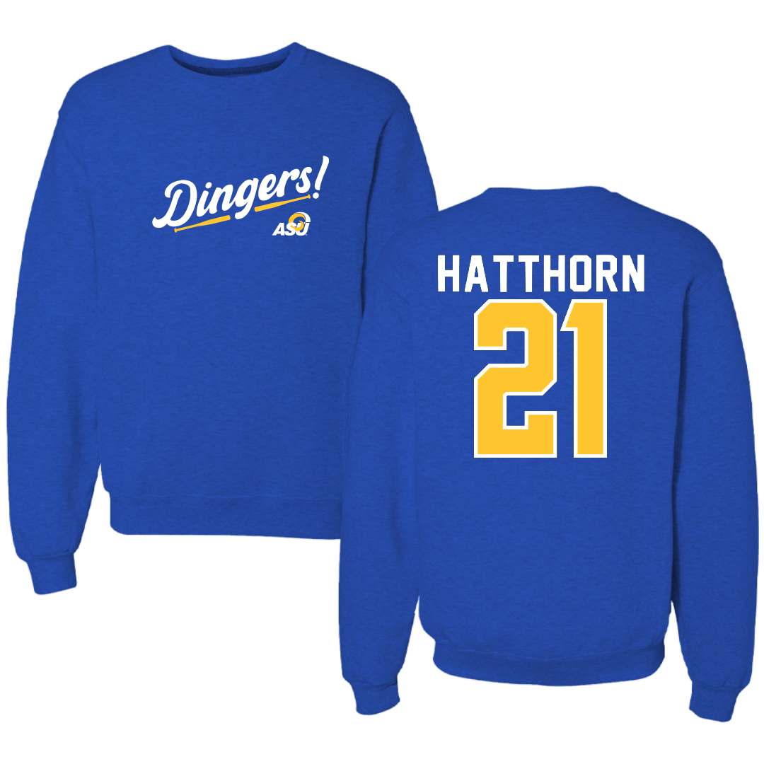 Angelo State University Softball Blue Dingers Crewneck - #21 Amelia Hatthorn