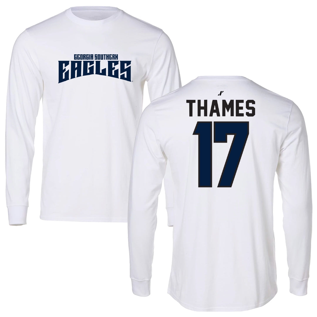 Georgia Southern University Softball White Classic Performance Long Sleeve - #17 Delanie Thames