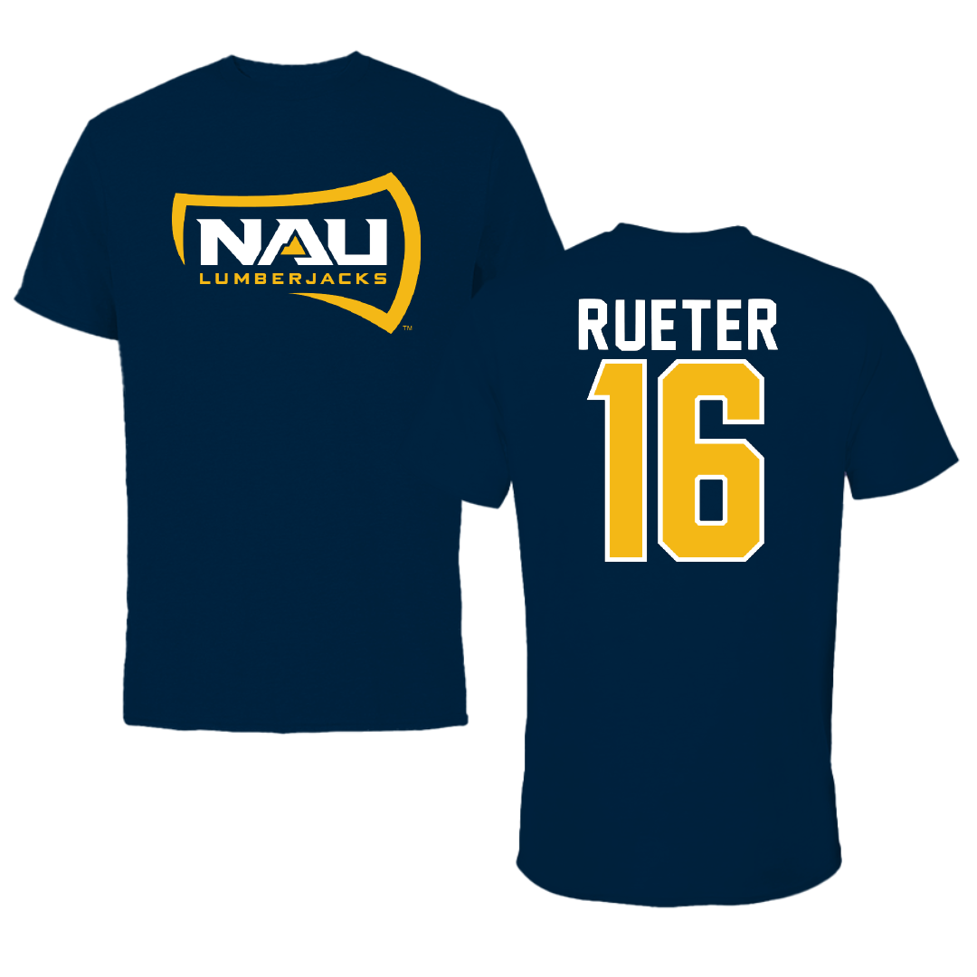 Northern Arizona University Soccer Navy Lumberjacks Performance Tee - #16 Kathryn Rueter