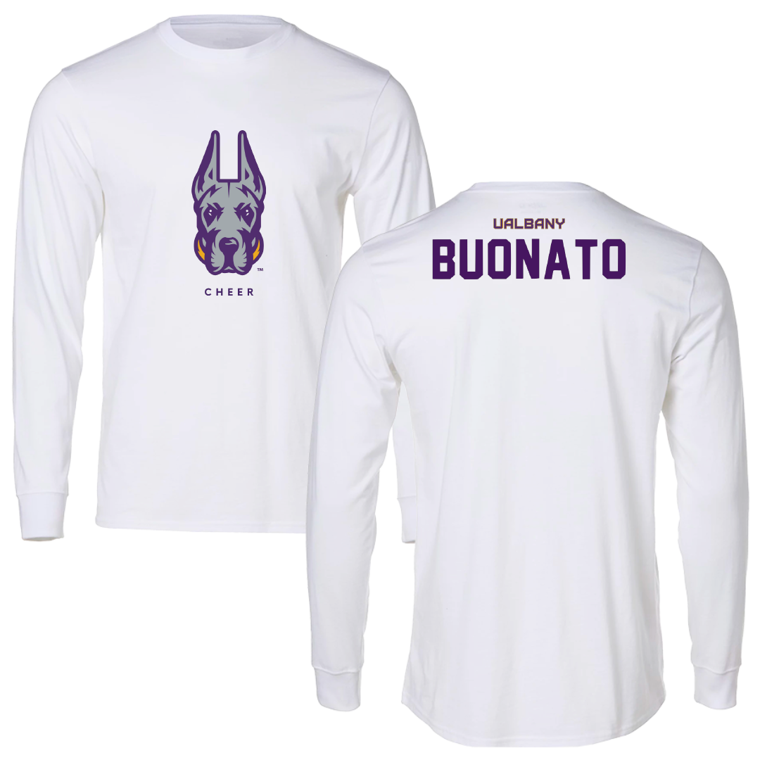 University at Albany Cheer White Long Sleeve - Angelina Buonato