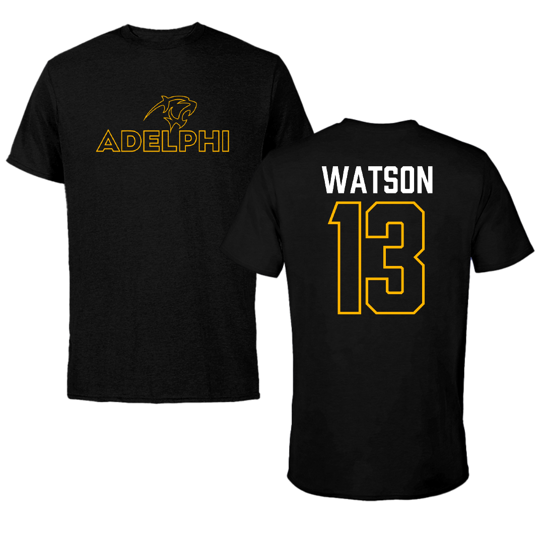 Adelphi University Soccer Black Performance Tee - #13 Andrew Watson
