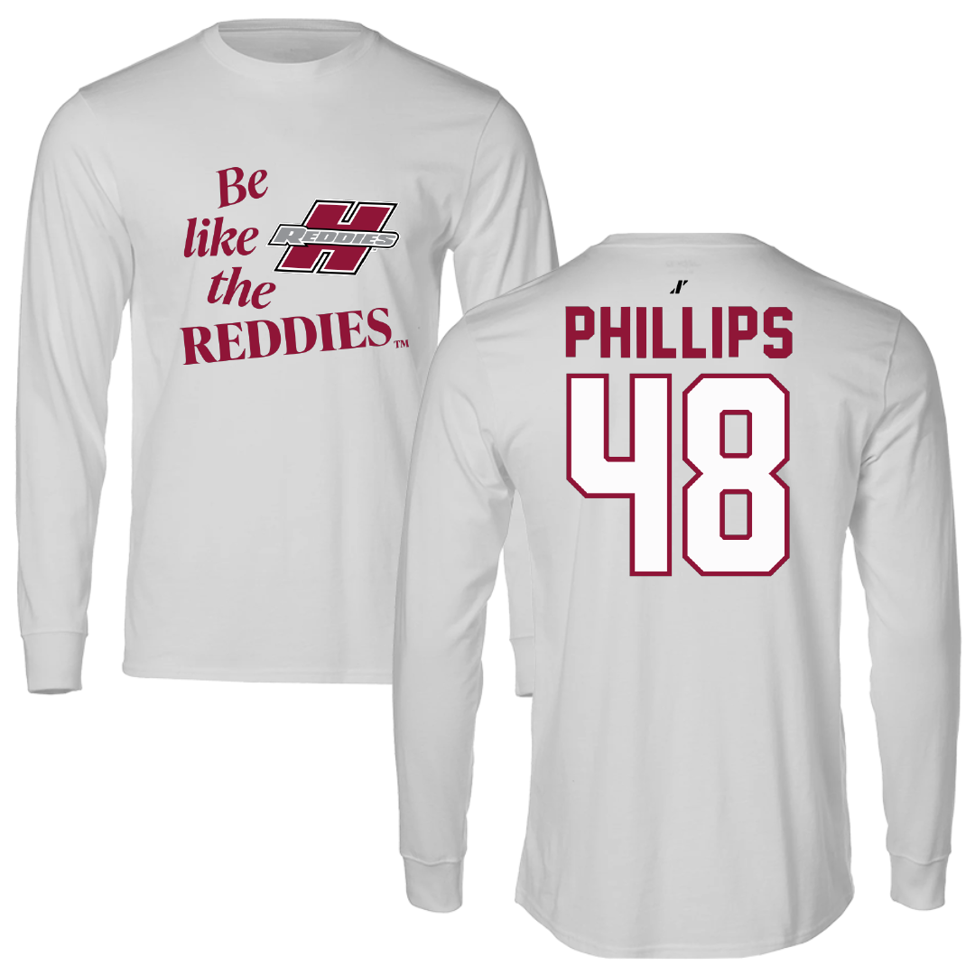 Henderson State University Baseball Light Gray Be Like Us Long Sleeve - #48 Austin Phillips