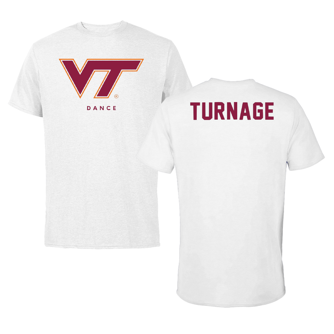Virginia Tech Dance White Tee - Melina Turnage
