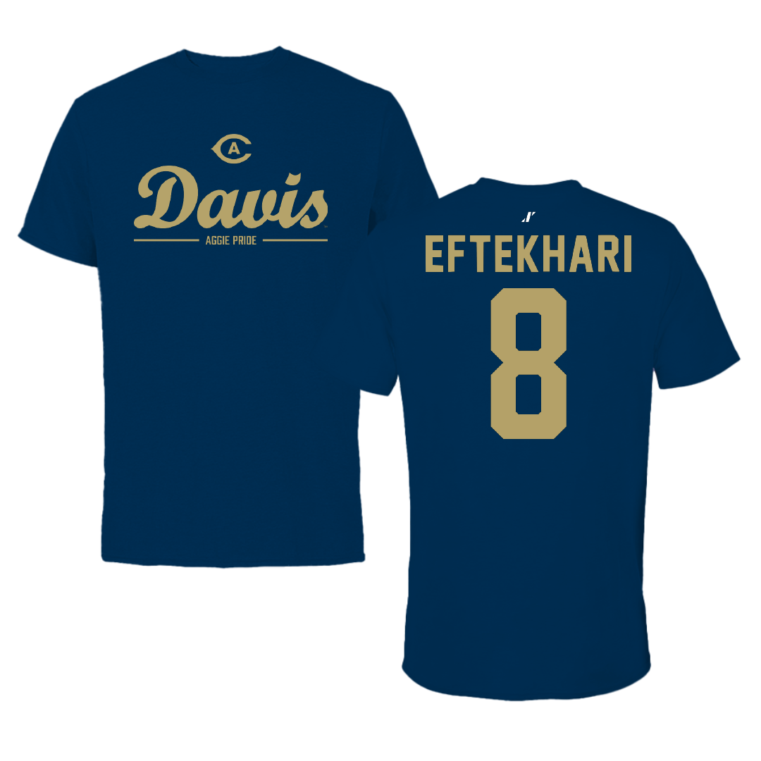 University of California-Davis Softball Navy General Performance Tee - #8 Sophia Eftekhari