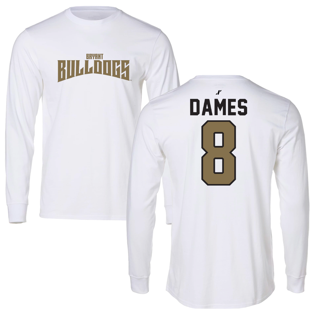 Bryant University Football White Classic Long Sleeve - #8 Javin Dames